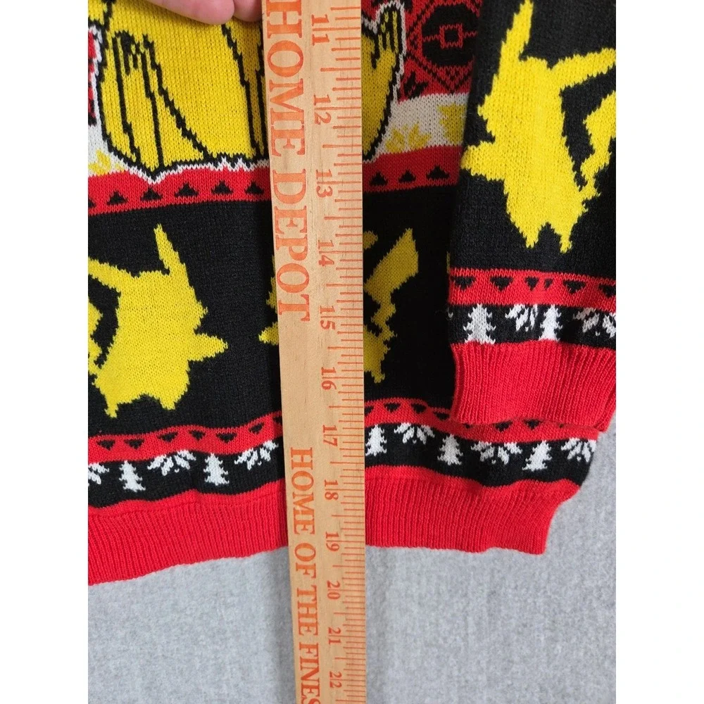 Pokemon Kids Sweater 5-6‎ Pikachu Happy Red Multi Fair Isle Festive Nordic